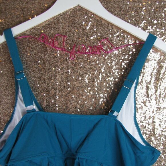 NWT BloomChic turquiose tankini swim top 18/2X - Picture 8 of 12